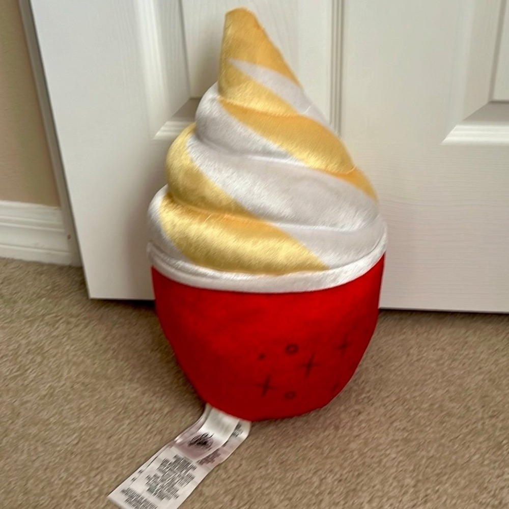 Disney Parks Dole Whip Swirl Ice Cream Cone‎ Plush Icon Food 15"